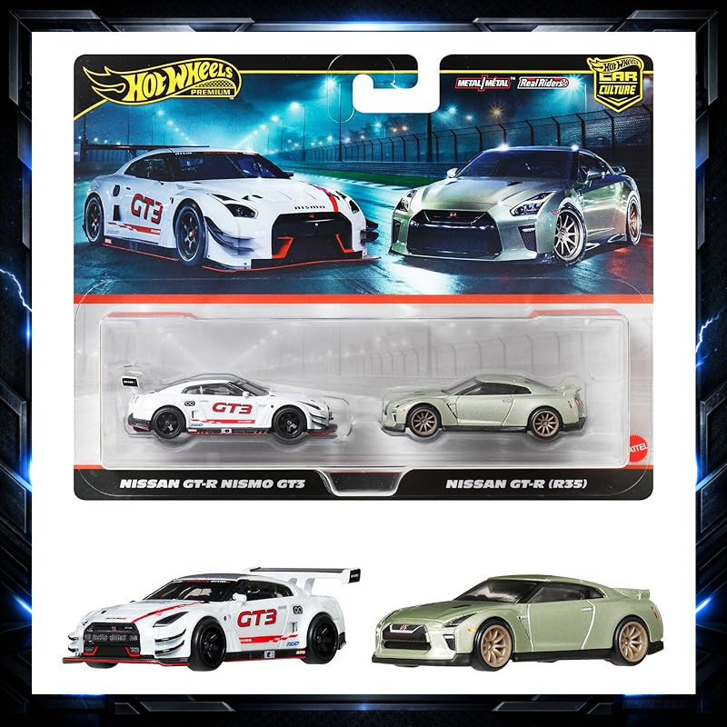Hot Wheels Premium 2-Pack Die-Cast Cars Nissan Mini Lamborghini Aston Martin Collection