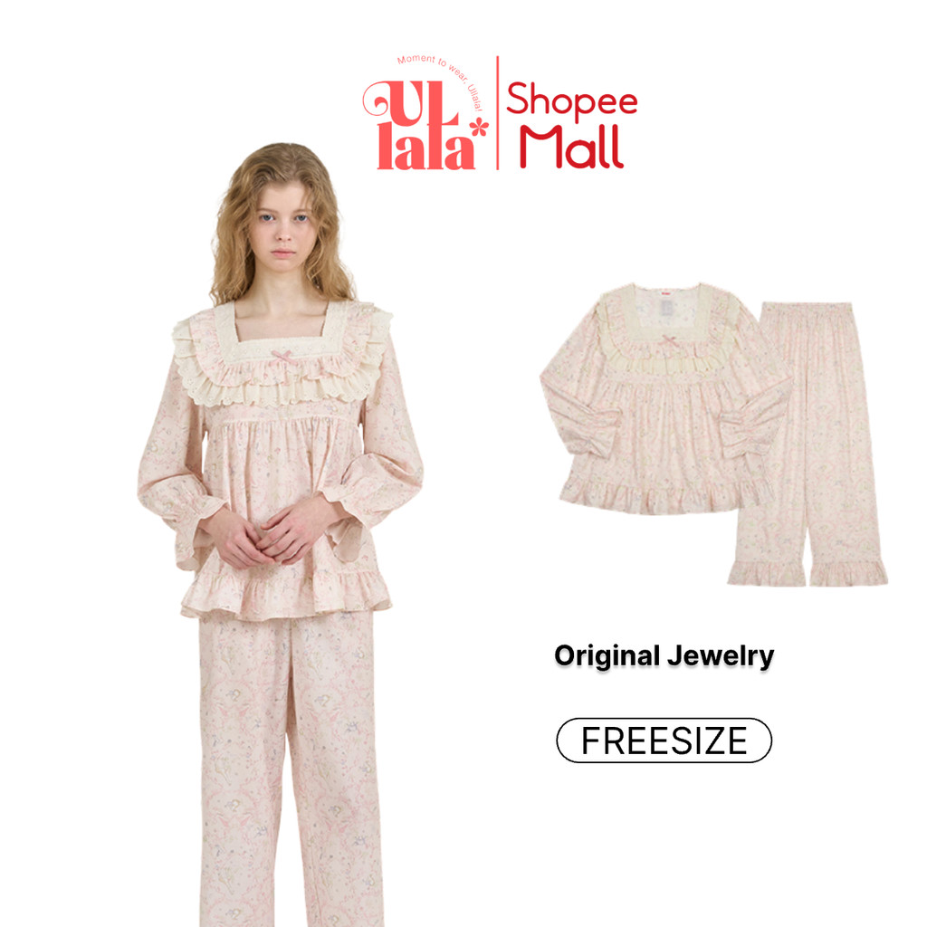 Ullala Pajamas Jewelry bộ ngủ mặc nhà nữ dài tay Freesize