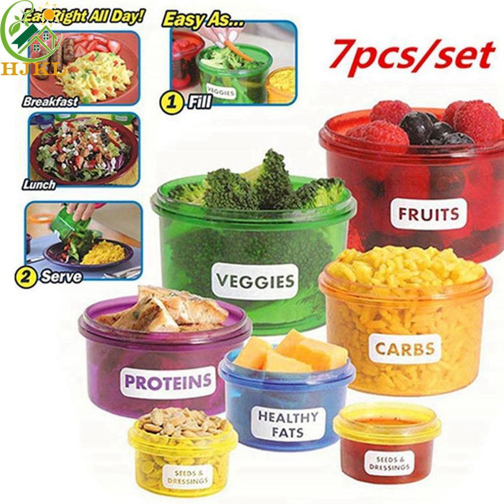 HJKL Port Control Storage Organizer Kitchen Fitness Diet Control Keep Fit Meal Measure Dish