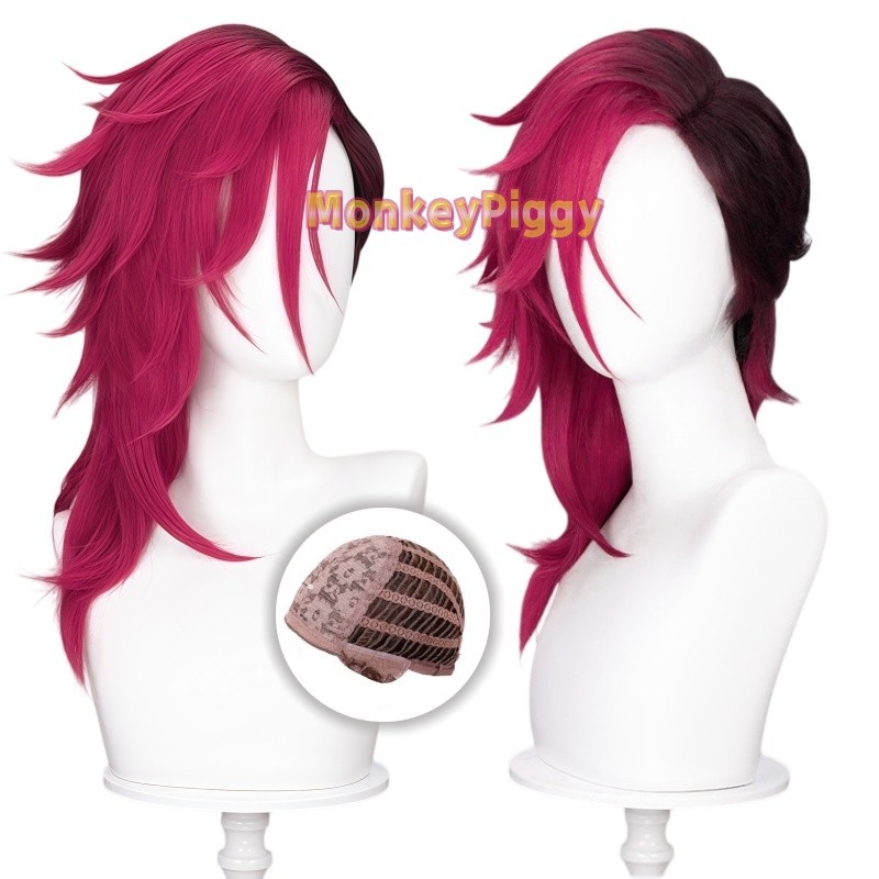 Tóc giả cosplay Arcane Vi màu Violet 50cm - Chất liệu tổng hợp chịu nhiệt