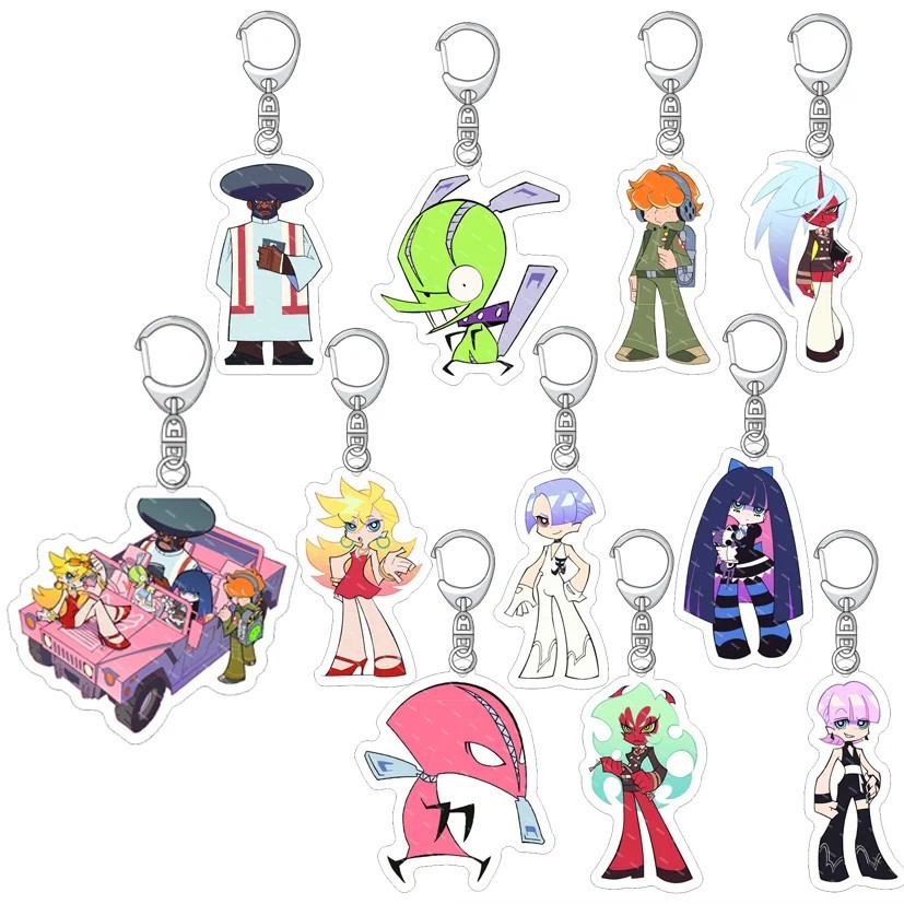 Móc khóa Panty & Stocking with Garterbelt Anime Acrylic mica trong suốt hình nhân vật Stocking Anarc