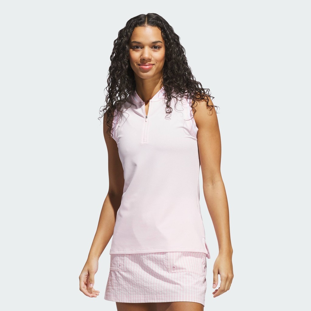 adidas Đánh gôn Áo Polo Ultimate365 có khóa kéo Nữ Hồng KA8029