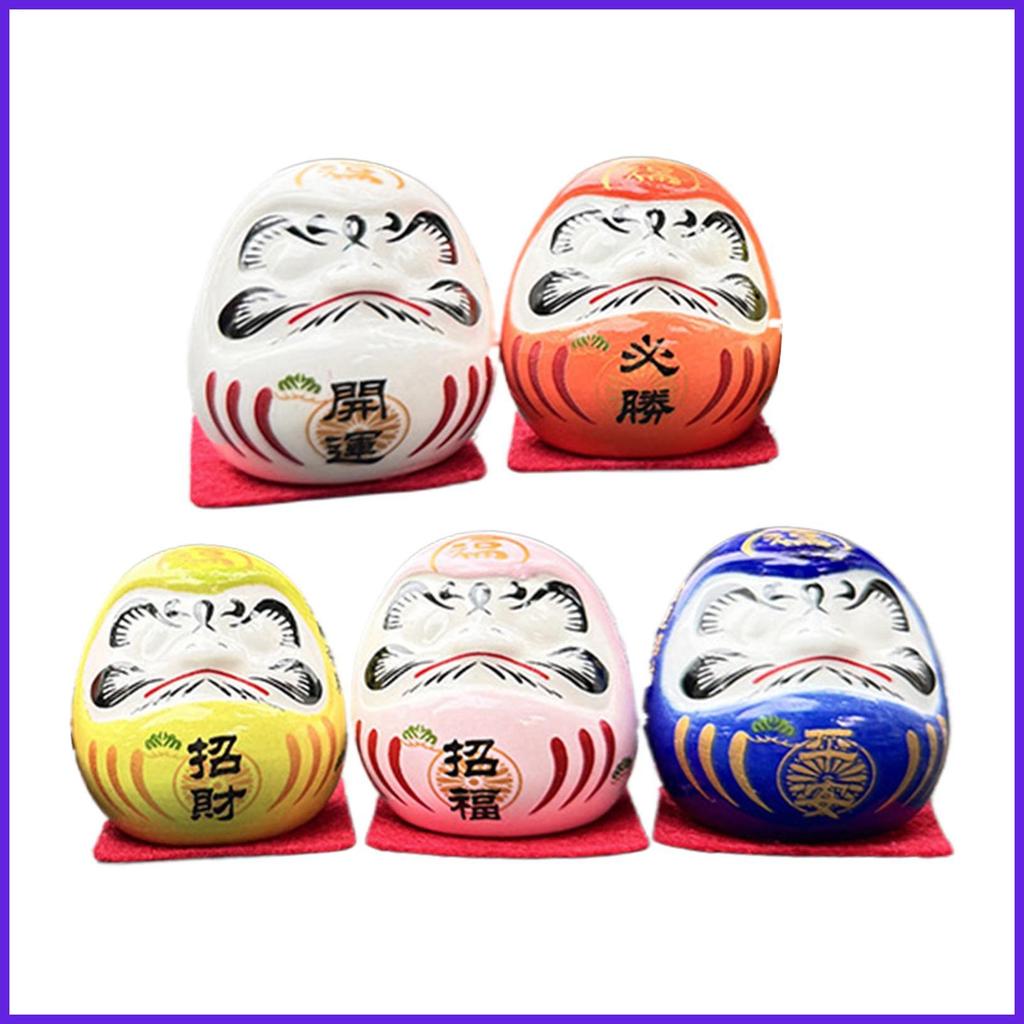Búp bê Daruma Nhật Bản 5x Nhỏ Nhật Bản Bộ Tượng Daruma Dễ Thương Tượng Daruma 1.89 Inch Chúc May Mắn