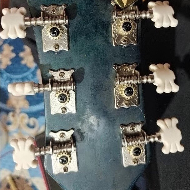 Đàn Guitar Tuner Núm Plum Loại Cũ Dây Trục Đàn Guitar Acoustic Nút Đầu Dây Thép Cột Cotton Đỏ Phụ Ki