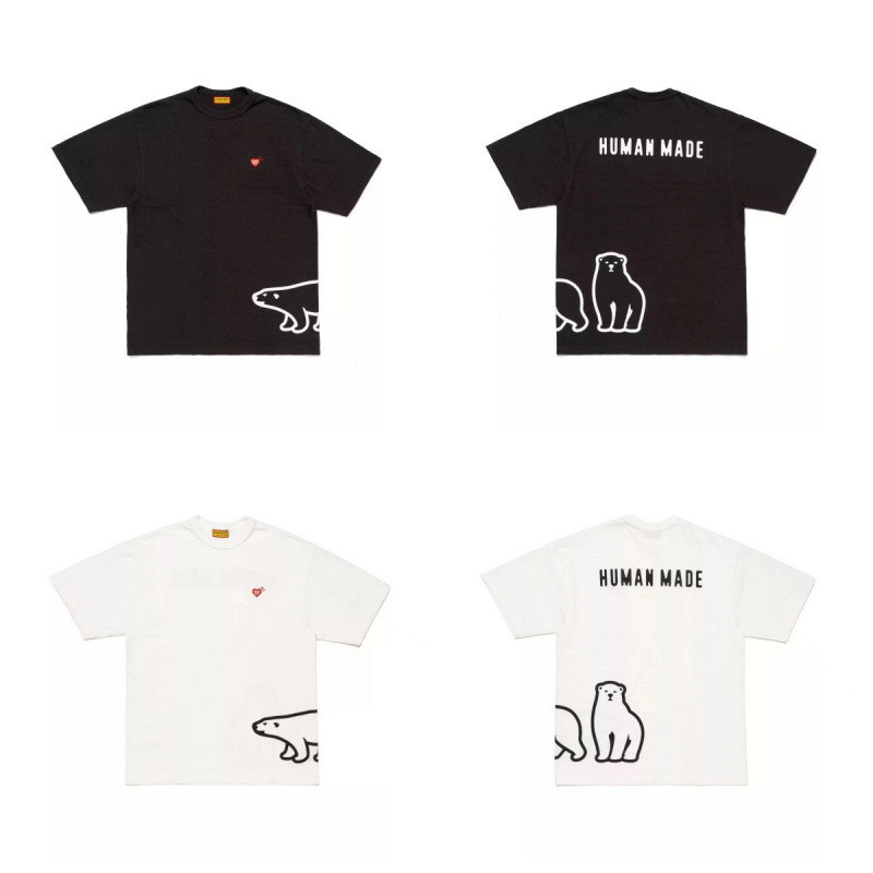 BAJJ Spot Goods HM Japanese-style bamboo cotton summer short-sleeve shirt T Shirt Polar bear, duck, 