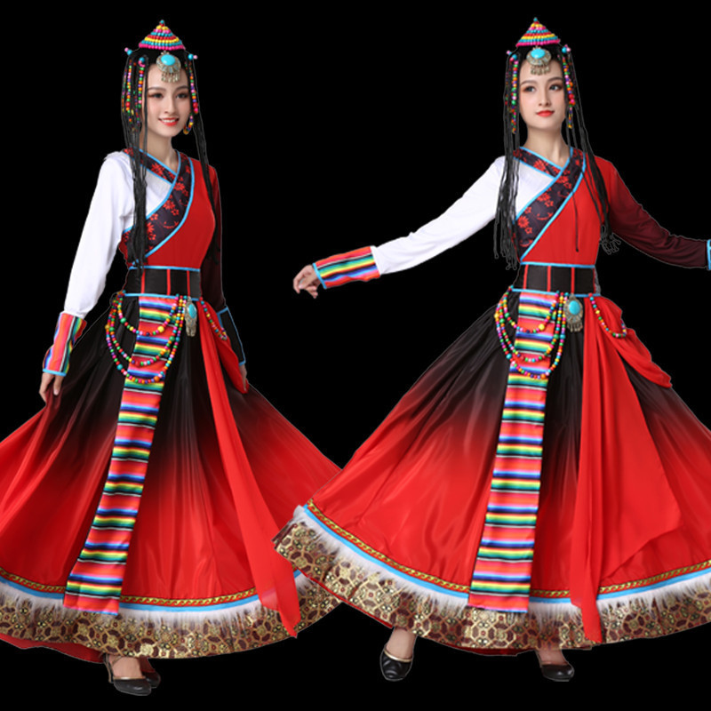 T Tây Tạng Khiêu Vũ Trang Nữ Phong Cách Trung Hoa Dân Tộc Trang Phục Thiểu Số Dân Tộc Trưởng Thành M
