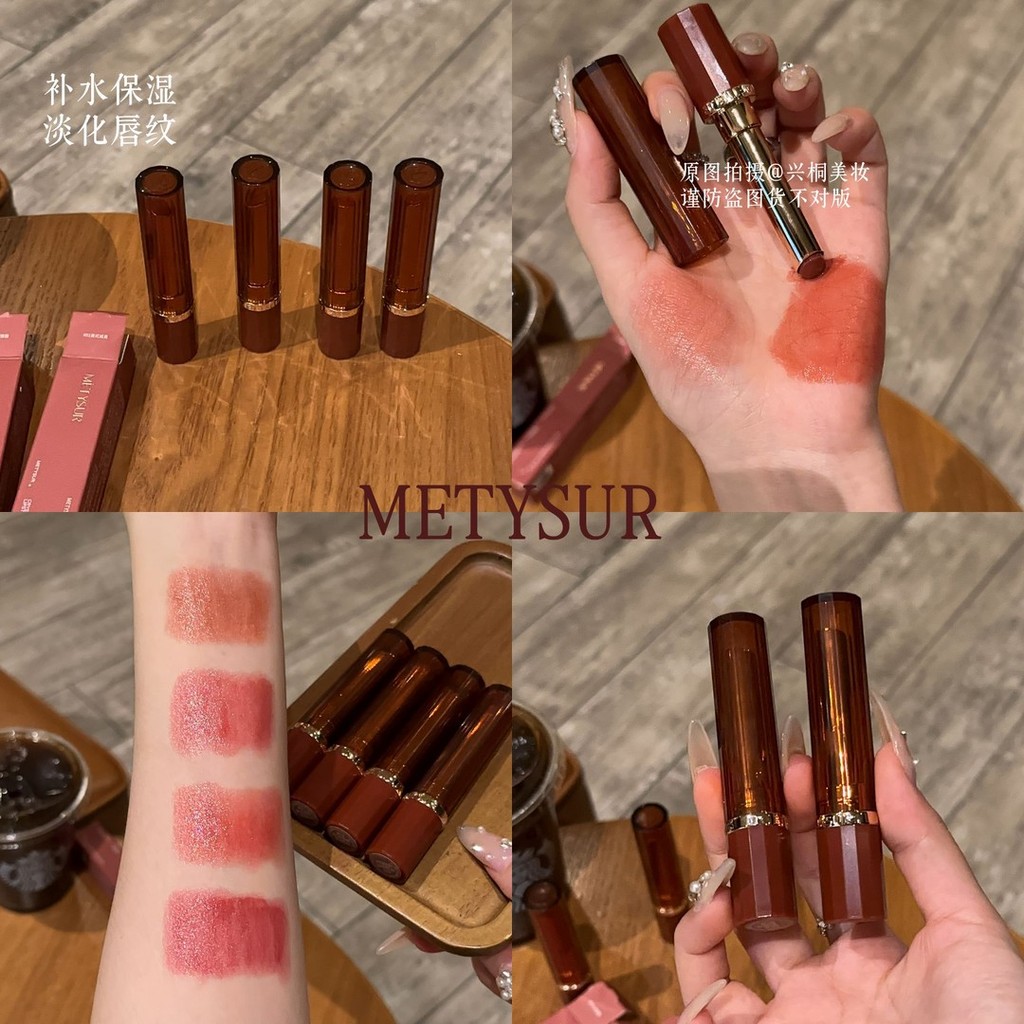 son dưỡng môi có màu son dưỡng lipice METSUR METYSUR Dưỡng Ẩm Dưỡng Ẩm Đường Ánh Sáng Pha Lê Dưỡng Ẩ