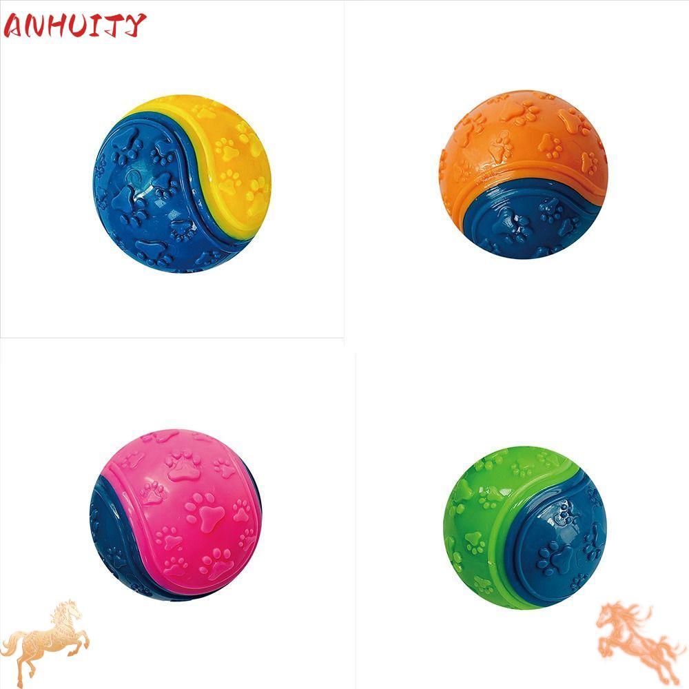 ANHUITYJ Dog Chew Ball Toy, TPR Orange Yellow Teasing Dog Ball, Chất Lượng Cao 6.2cm Cat Bouncing To