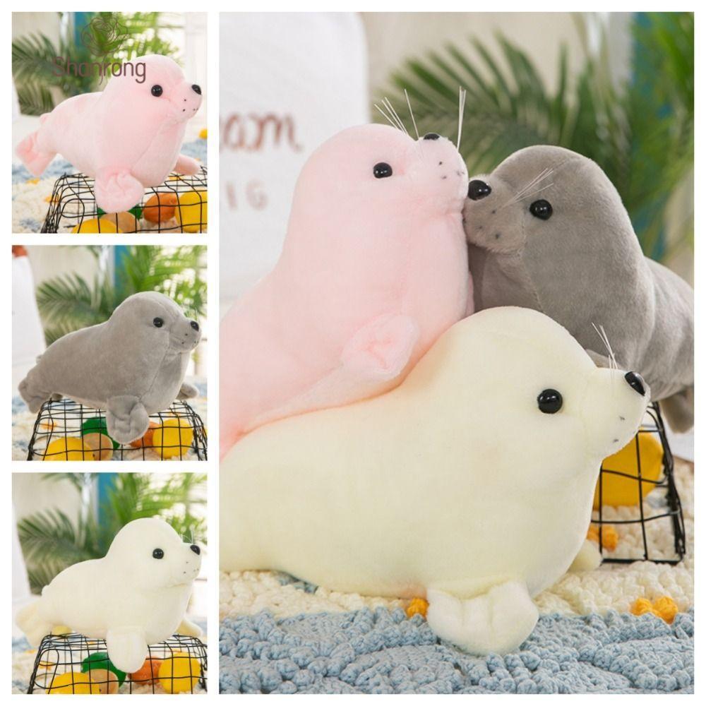 SHANRONG Seal Búp bê sang trọng, Gối động vật Fluffy Seal Đồ chơi nhồi bông sang trọng, Thời trang t