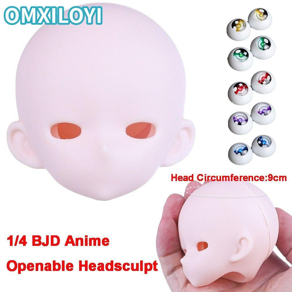OMXILOYI Bjd Baby Head, Anime-Style 1 / 4 BJD Anime Headsculpt, Không Trang Điểm Da Trắng PVC Bjd Do
