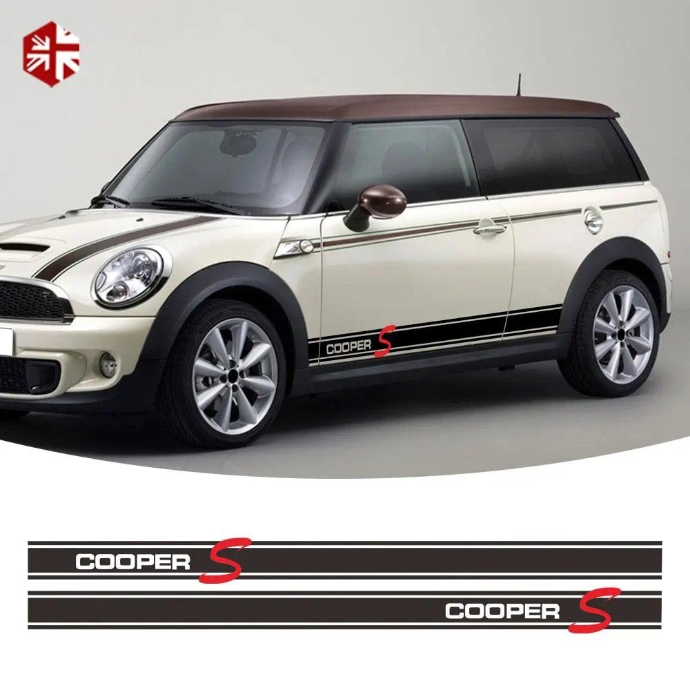2 Chiếc Xe Kiểu Dáng Cooper S Phong Cách Cửa Bên Sọc Miếng Dán Đồ Họa Vinyl Thân Decal Cho MINI Coop