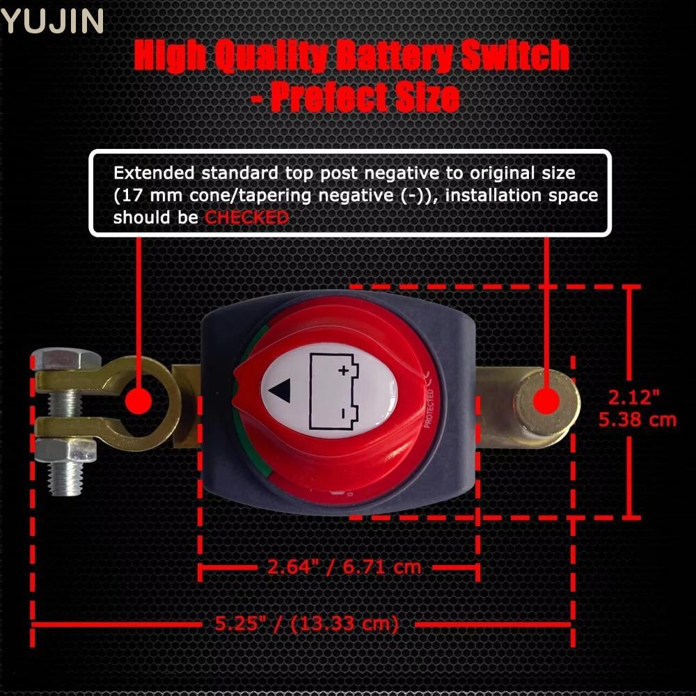 Bộ cách ly pin YUJIN, Công tắc ngắt kết nối pin 12-48V, Bộ phận ngắt mạch âm cho ô tô / Rvs / Thuyền