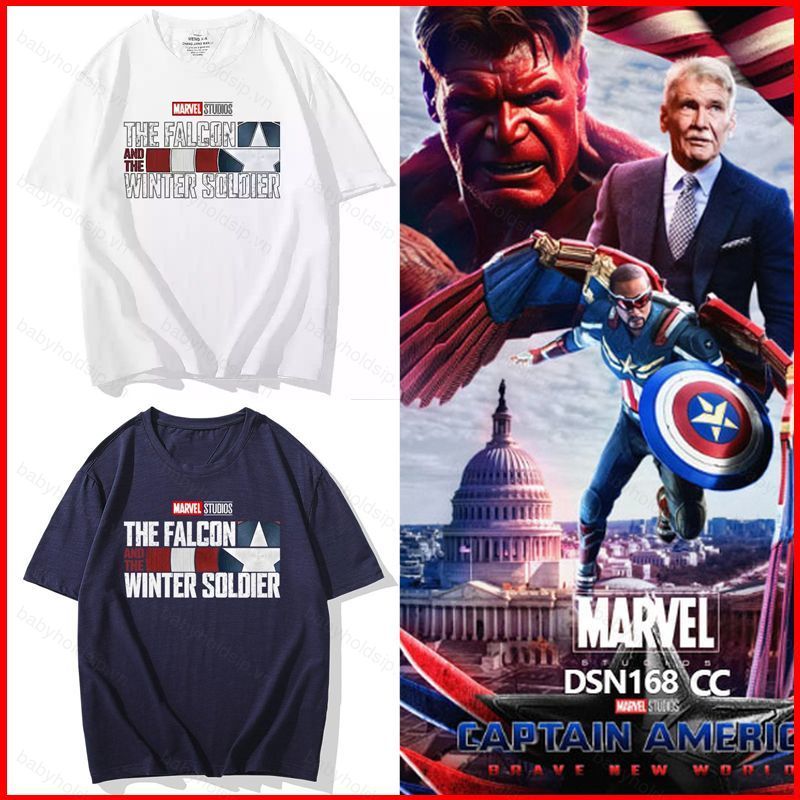 Áo thun Captain America dáng rộng tay ngắn mùa hè, Featuring Thaddeus Ross, Red Hulk & Falcon