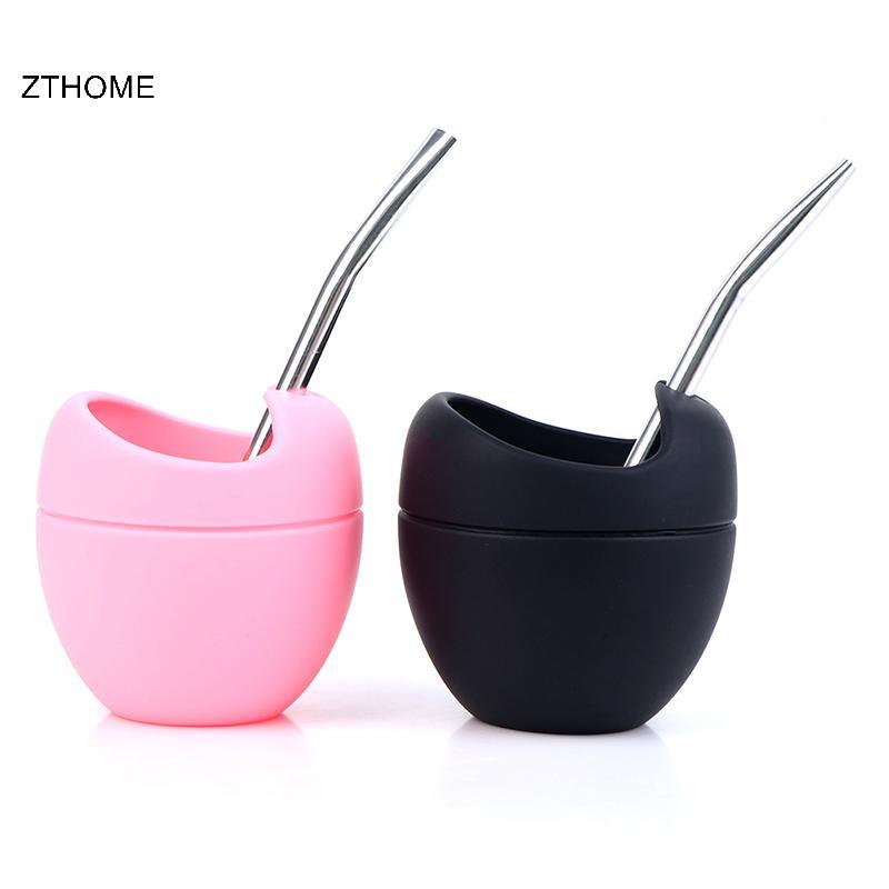 ZTHOME 5oz Silicone Ilas Yerba Mate Bộ Cốc Trà Với Yerba illa Ống Hút HOT