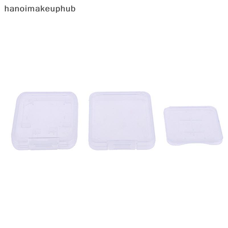 Hanoimakeuphub] 10 Cái Trong Suốt SD TF CF Thẻ Nhớ Hộp Bảo Quản Hộp Đựng Bảo Vệ Thẻ Nhớ Hộp Nhựa Tro