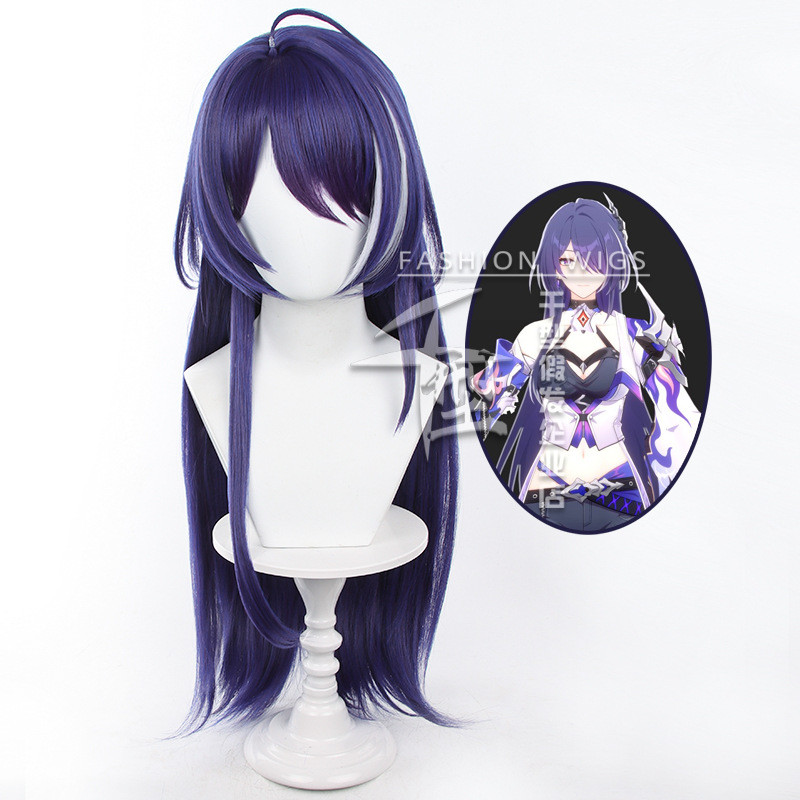 Misscoo HSR Acheron Wig - Tóc giả dài thẳng tím cho cosplay nhân vật Honkai: Star Rail