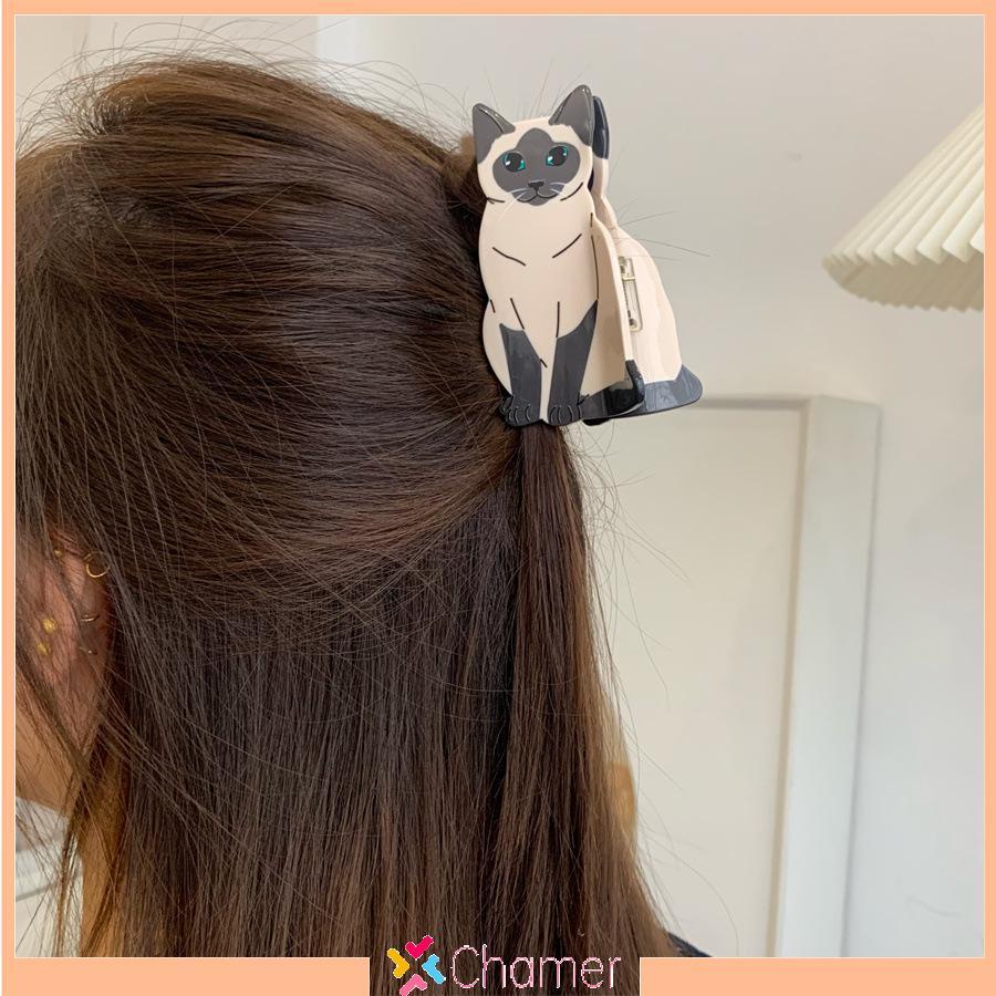 Kẹp Tóc Hình Mèo Acid Etching, Phong Cách Hàn Quốc, Phụ Kiện Thời Trang Cho Nữ