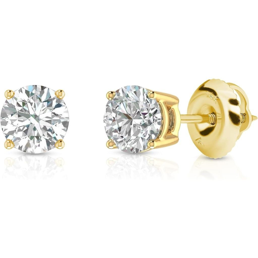 Essentials 0,25 đến 1 Carat IGI Certified Solitaire Lab Grown Diamond Stud 14k Gold 4 Prong Bông tai
