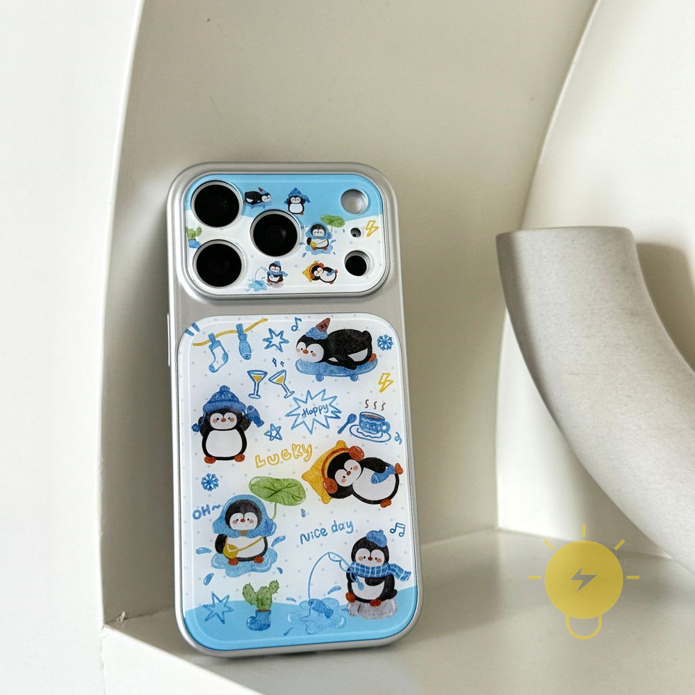 Phone Case For iPhone 17 Pro Max 16 15 14  Acrylic TPU Penguin Goose Aesthetic Korean Cute