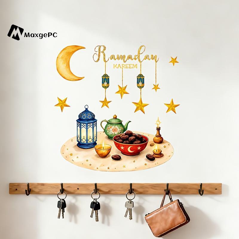 [Max-t] Eid Window Stiers Ramadan Trang trí Eid Mubarak Trang trí cho gia đình 2026 Ramadan Kareem H