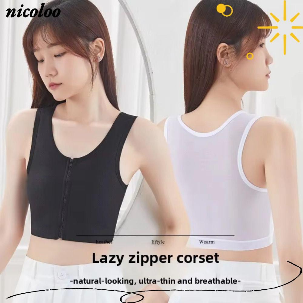 NICOLOO Tank Tops, Áo Vest phẳng Ngực Corset Ngực Shaper, Trans Lesbian Quần lót Les Tomboy Chất kết