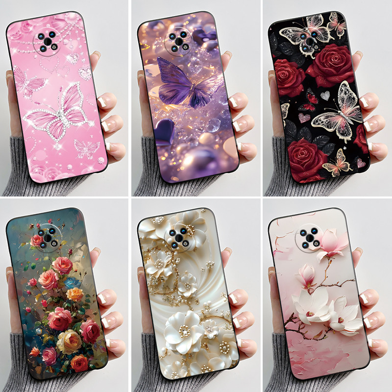 Dành Cho Nokia G50 Ốp Lưng Điện Thoại Thời Trang Cao Cấp Bướm Hoa Thạch Đen Mềm Silicon Ốp Lưng Dành