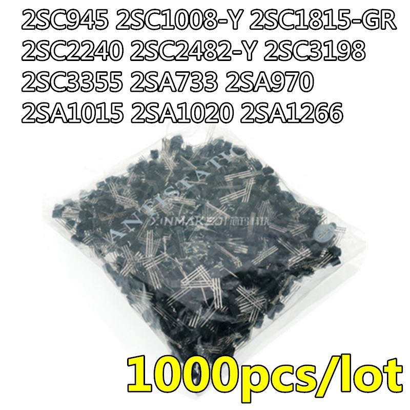 1000 Cái / lô 2SC945 2SC1008-Y 2SC1815GR 2SC2240 2SC2482-Y 2SC3198 2SC3355 2SA733 2SA970 2SA1015 2SA