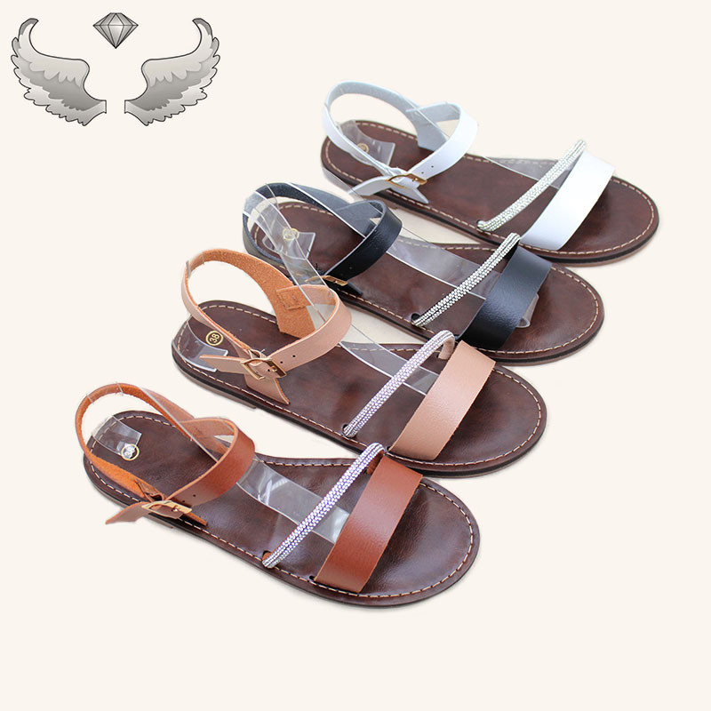 Beliz Flat Casual All-Match Flat Buckle Giày đi biển Giày thủ công Sandal