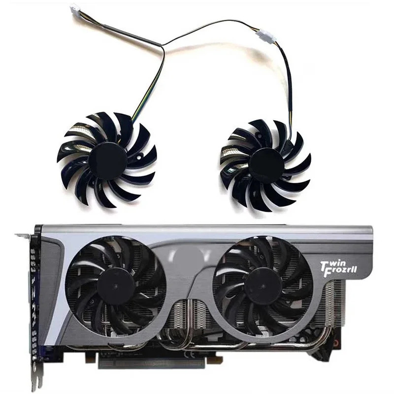 HL 2 Chiếc 75mm 0.35 A4Pin PLD08010S12HHGTX770GPU Tản Nhiệt Thích Hợp Cho MSI Geforce GTX580 / 570 /