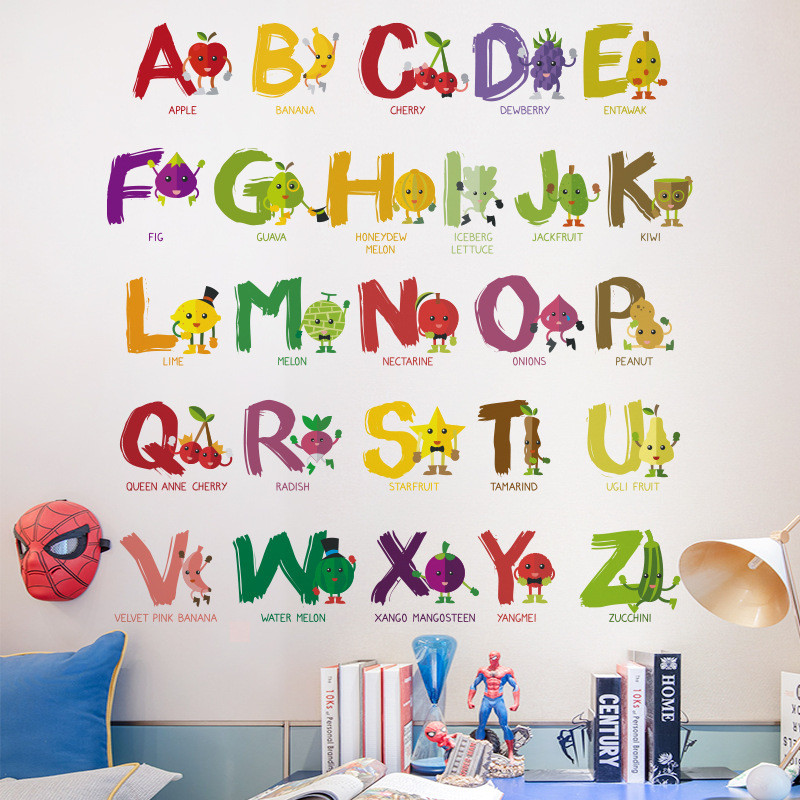 Dán Tường Giáo Dục Sớm Bảng Chữ Cái Mẫu Giáo Cho Bé Phòng Ngủ Dán Tường Hoạt Hình 26 Bảng Chữ Cái Dá