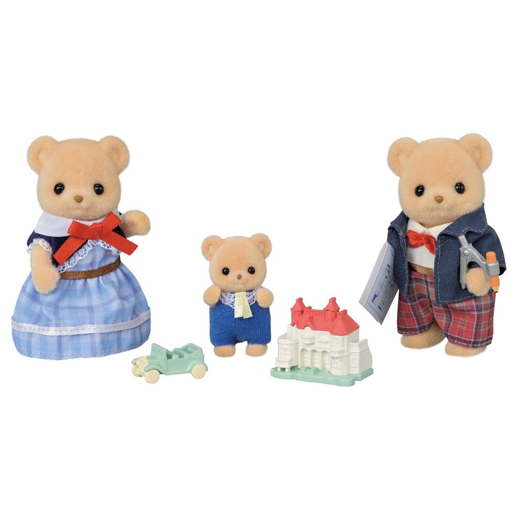 Sylvanian Families Dolls [Biscuit Bear Family] FS-59 ST Mark Certified, Ages 3 and Up, Toy Dollhouse