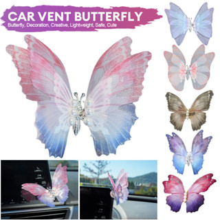 iuggyit Đồ trang trí cửa gió hình bướm chuyển động, kiểu dán xe hơi
