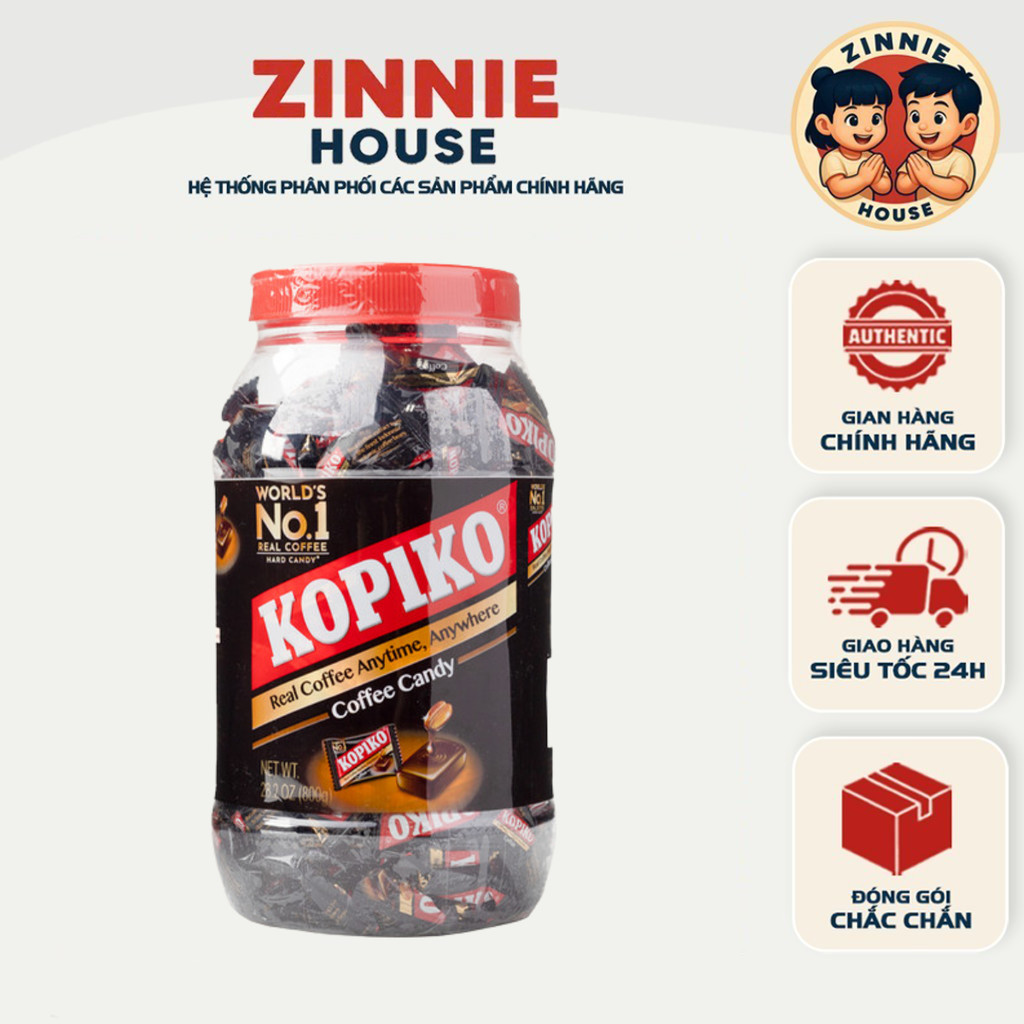 [COMBO 3 HỘP] Kẹo Cà Phê Kopiko Cappuccino – Hộp 560g