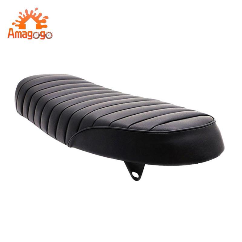 Xe Máy Đen Flat Brat Seat -Rennfahrer Vintage Đệm Yên Xe Thay Thế Cho CB350 CB400 CB450