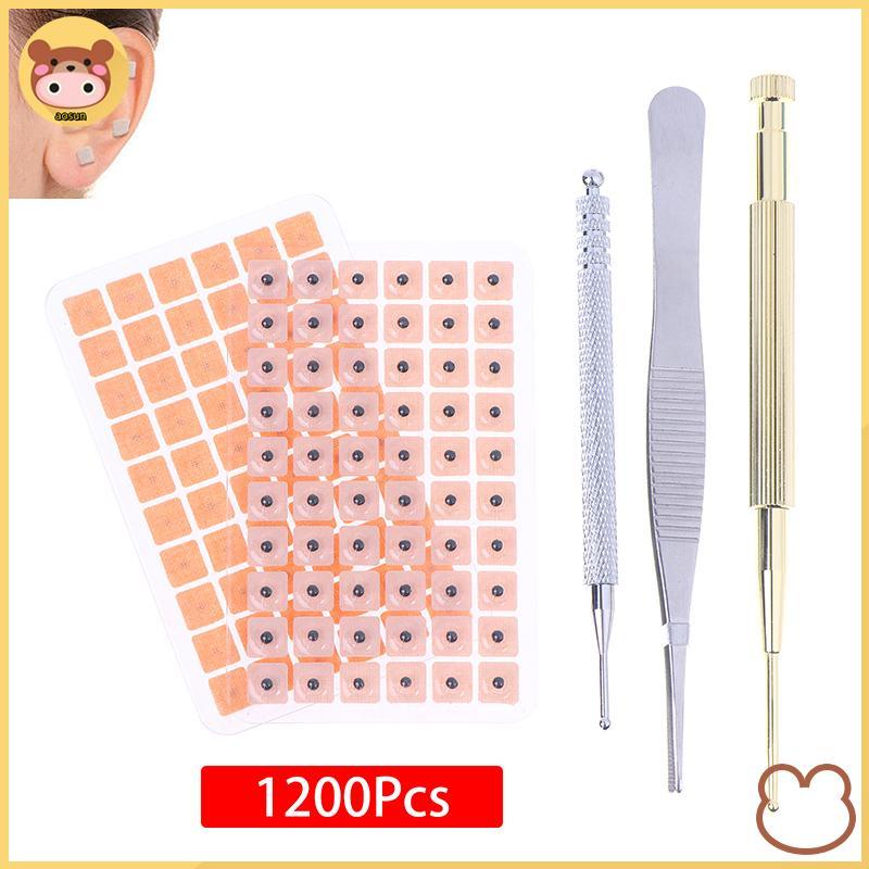 Aosun 1200 Cái Cowherb Seed Ear Sticker Set Auriculotherapy Châm cứu Massage Trị liệu nạo vét Cơ thể