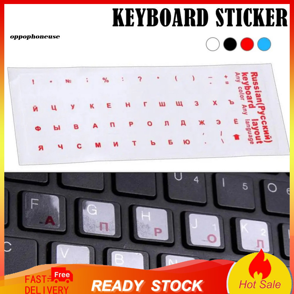 [Còn hàng] Phim bàn phím đa năng Nhãn dán bàn phím kết cấu mờ Nhãn dán bàn phím Cyrillic Đề can nhựa