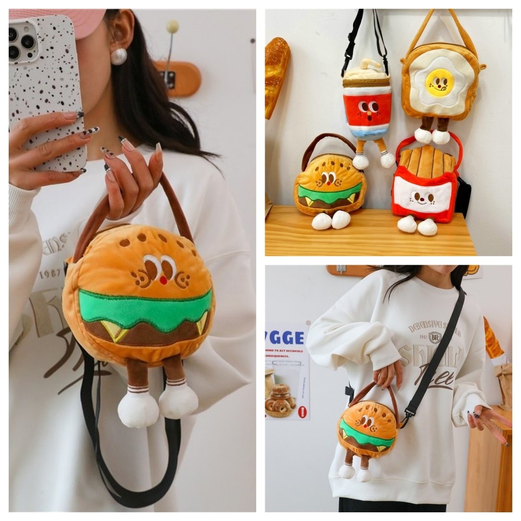 túi xách nữ cầm tay túi xách nữ nhỏ McDonald's Burger Khoai tây chiên Coke Sang trọng Ba lô nhỏ