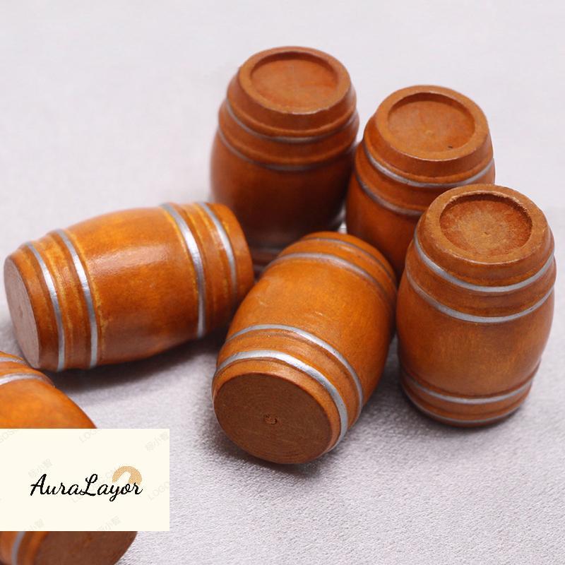 [AuraLayor] Mini Gỗ Rượu Vang Đỏ Thu Nhỏ Bia Cask Bia Bia Keg Cho Búp Bê Trang Trí Nhà Mới