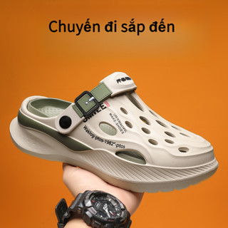 Dép lỗ nam 2026 mẫu mới bốn mùa, đế dày, dép đi trong nhà/ngoài trời, mũi kín, chống trượt, đế mềm, dép đi biển