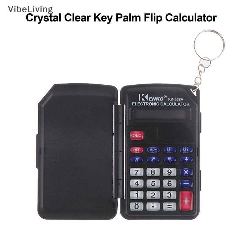 [VibeLiving] Crystal Clear Keys Palm Clamshell Calculator Nhà thơ Máy tính học sinh Mini cầm tay Đồ 