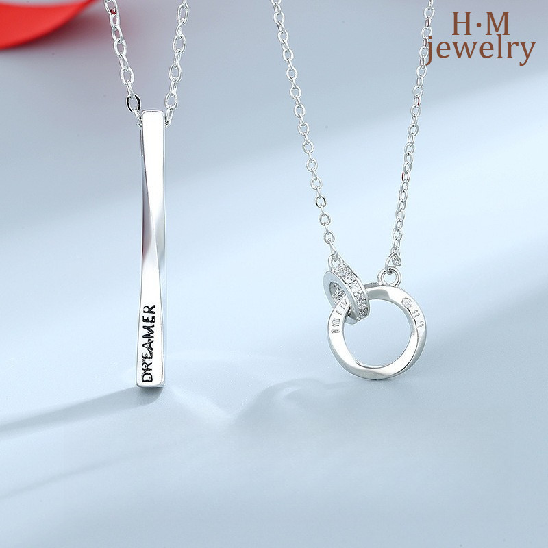 Vòng cổ Mobius Strip đôi, mặt dây chuyền đơn giản - Quà tặng Valentine độc đáo