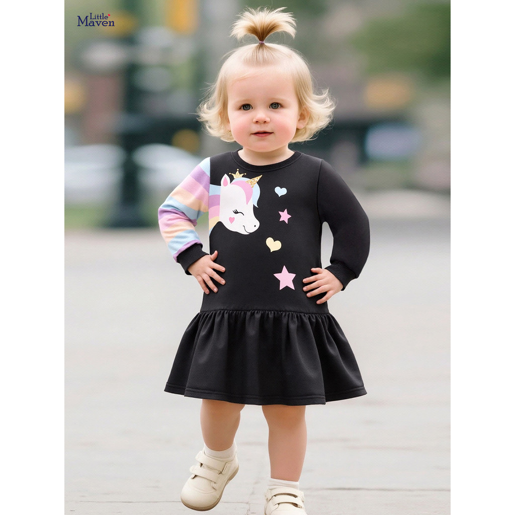 Little maven卡通女童连衣裙 秋季可爱儿童裙子 风公主裙Little maven cartoon femalebzwdkg12345服饰旗舰店20260123