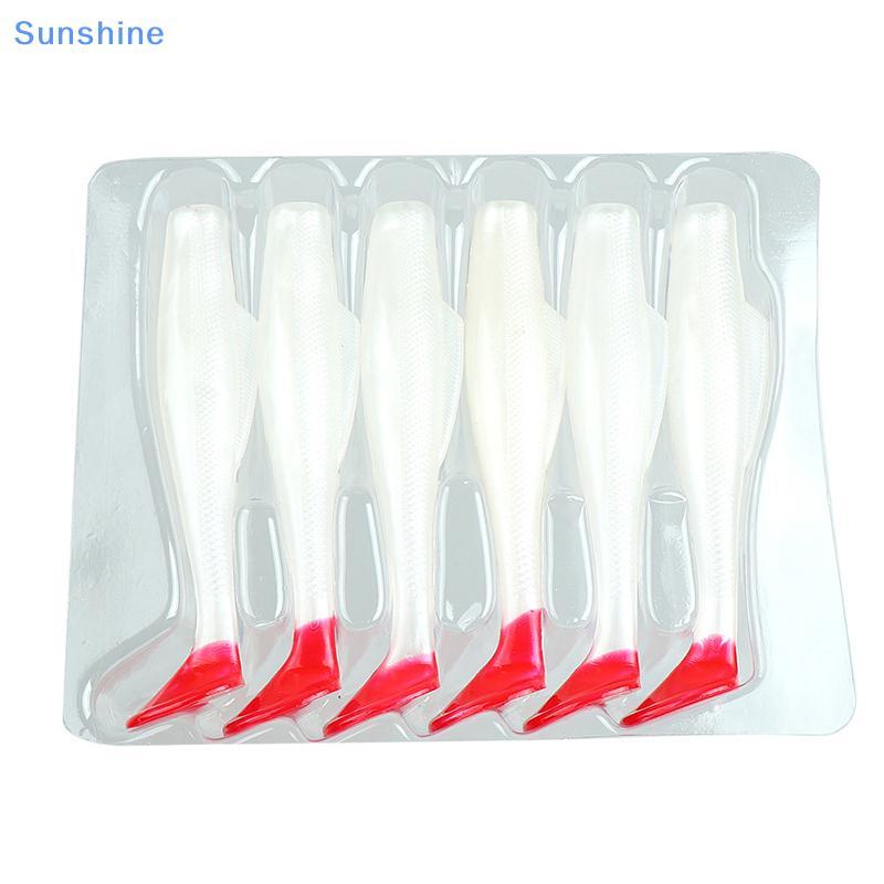 Sun Swim Bait 9cm 4.4g nổi T-Tail, 6 cái/lốc, chất liệu TPR mềm mại, mồi câu cá hiệu quả