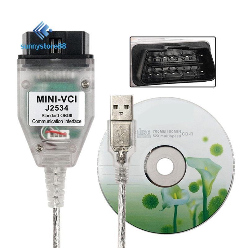 Mini Vci FT232RL Chip J2534 Cáp chẩn đoán ô tô Obd2 cho TIS Techstream cho TIS Techstream V18.00.008