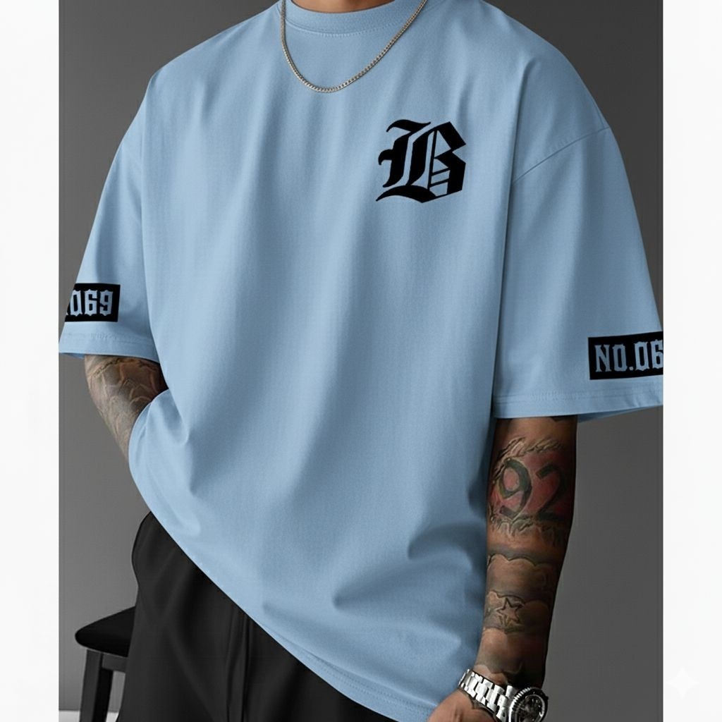 MESIN BIGSIZE DISTRO Logo B Áo thun nam nữ jubo DISTRO Áo thun Hàn Quốc Unisex B Họa tiết DISTRO