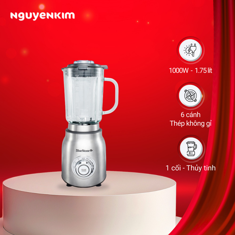 Máy xay sinh tố Bluestone BLB-5377, 1.75L, Bạc Inox, Công suất 1000W