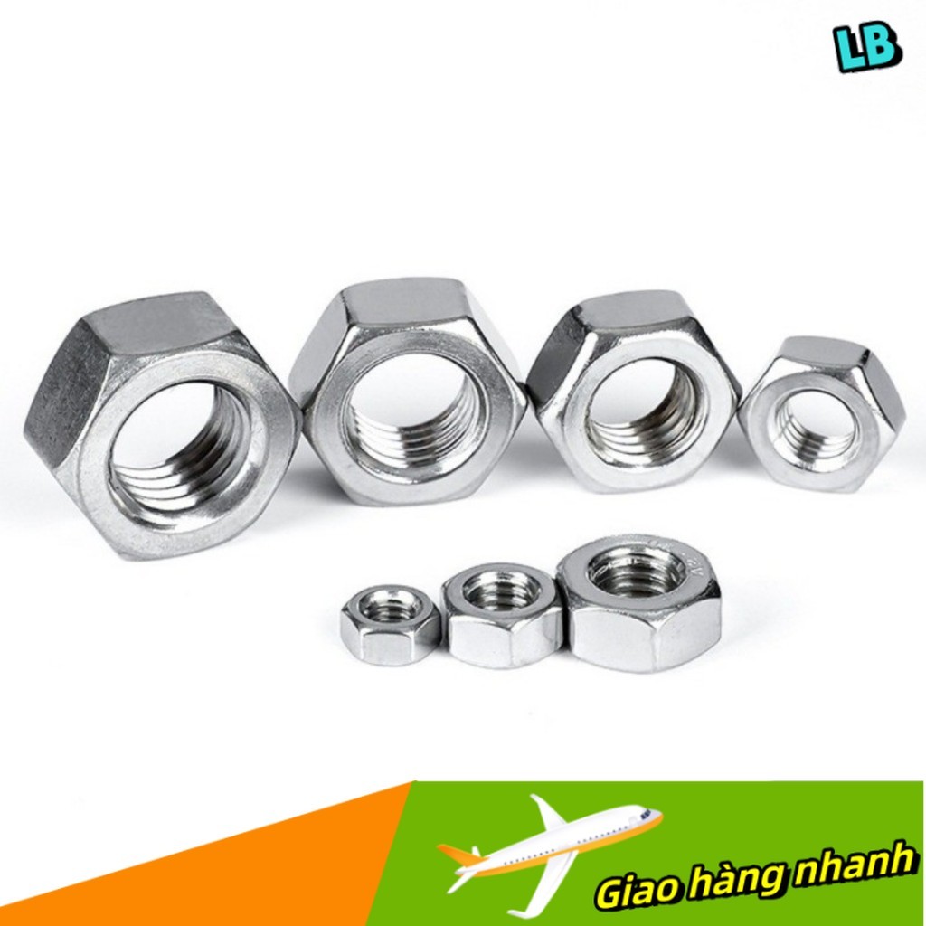 răng mỏng  không gỉ 304 Đai Ốc, Tán Dẹp, Tán Ecu Inox 304 Dùng Cho Bulong  - M4-M24 【 ZHX-LB-1-MB 】