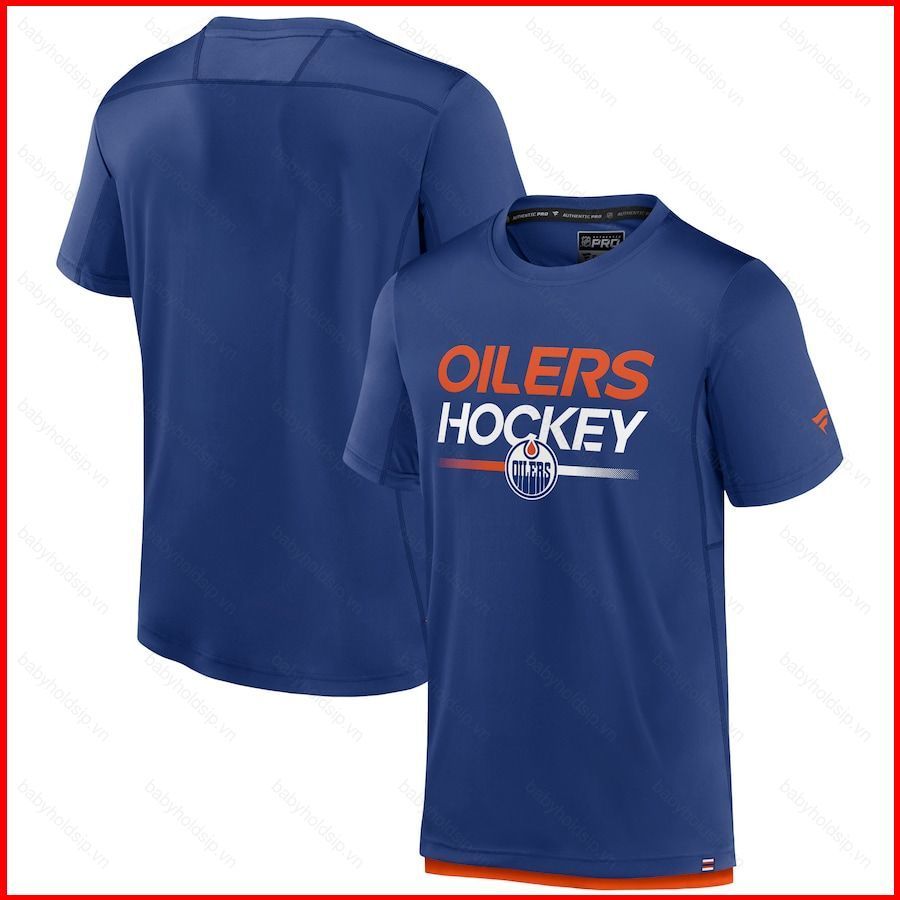 BS1 2024 NHL Edmonton Oilers Áo thun khúc côn cầu màu đen tay ngắn thể thao Tee Plus Size Fan Editio