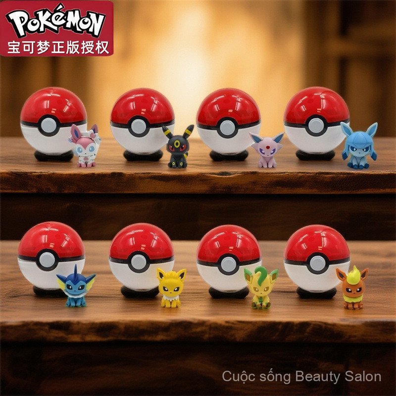 Búp bê búp bê gia đình Pokemon Little Adventure thứ hai Eevee chính hãng mới, quà tặng trang trí máy