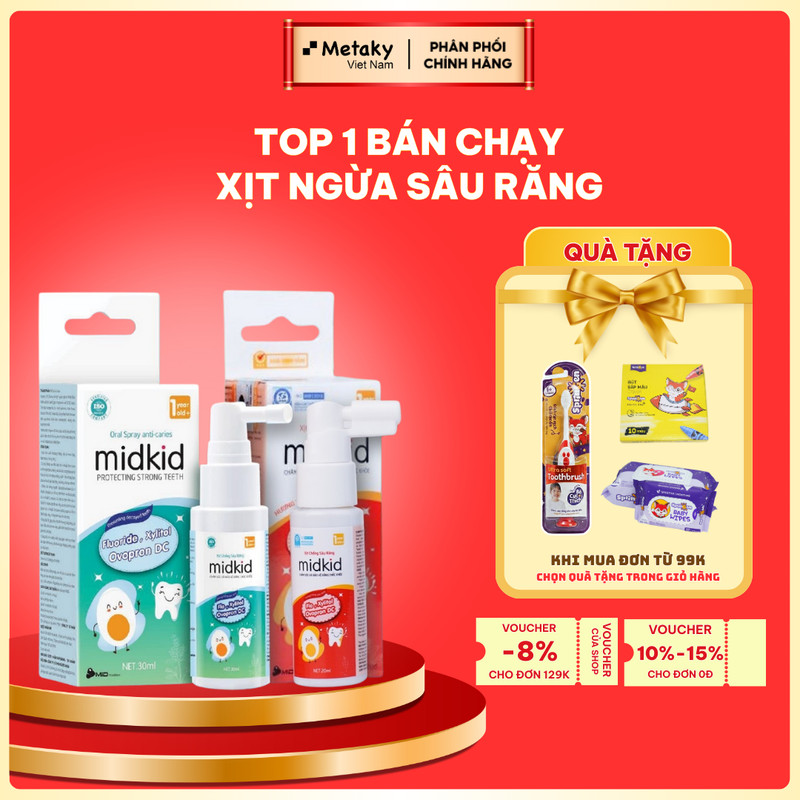 Xịt Răng Miệng Midkid 30ml Làm Sạch Và Bảo Vệ Men Răng Cho Bé Từ 1 Tuổi
